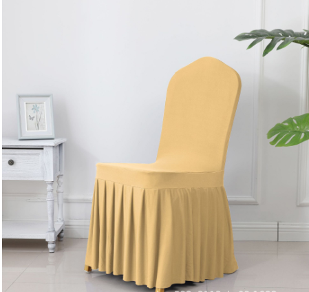 Wedding Spandex Chair Cover With Pleated Ruffled Skirt