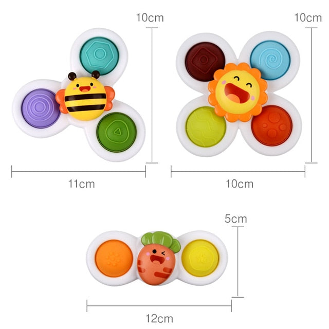 3Pcs Baby Spin Top Bath Toys