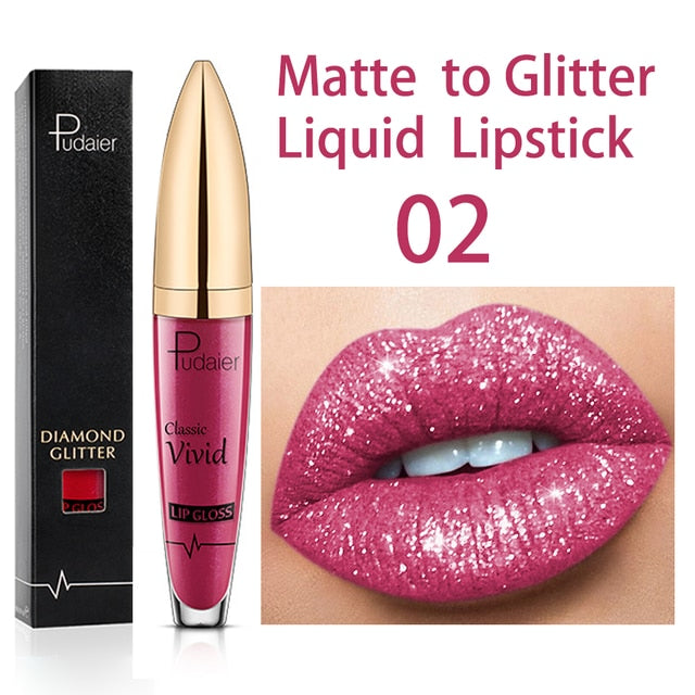 18 Colors Long Lasting Matte Glitter Liquid Shiny Lip Gloss, glitter liquid lip gloss, nyx glitter gloss liquid lipstick, diamond lip gloss matte to glitter liquid lipstick waterproof, shining lip gloss, best shiny lip gloss