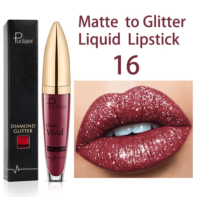 18 Colors Long Lasting Matte Glitter Liquid Shiny Lip Gloss, glitter liquid lip gloss, nyx glitter gloss liquid lipstick, diamond lip gloss matte to glitter liquid lipstick waterproof, shining lip gloss, best shiny lip gloss