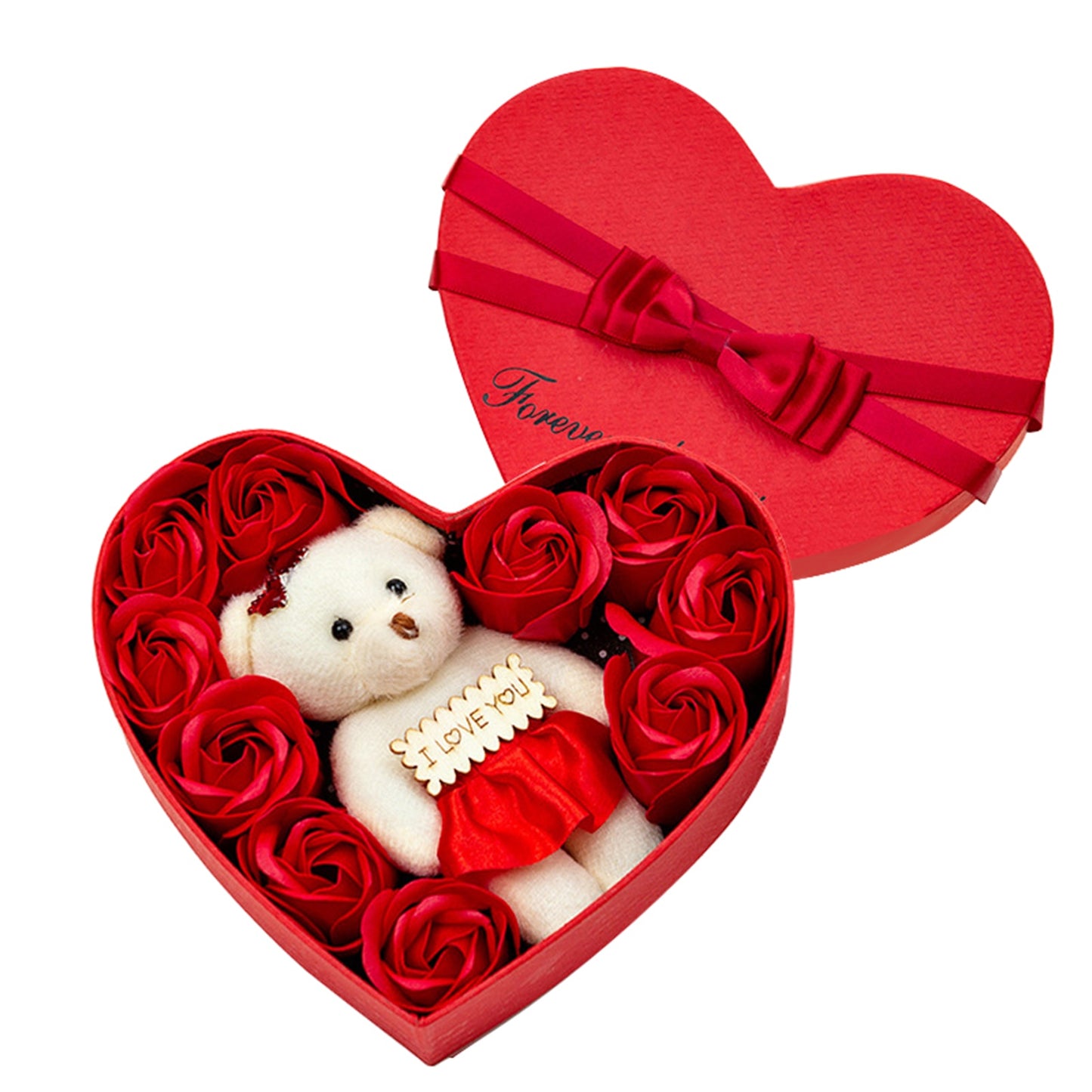 10 Heart-shape Flower Gift Box Valentines Day Rose Petals Birthday Wedding Gift For Girlfriend, heart shape flower gift box, heart shaped box with roses, roses heart shape, flower shaped box