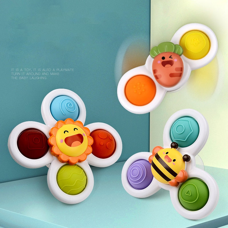 3Pcs Baby Spin Top Bath Toys