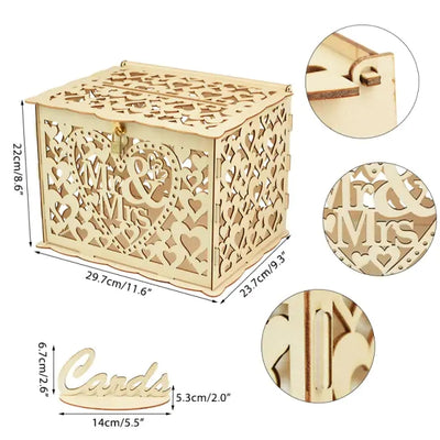 Wooden Wedding Gifts Card Boxes