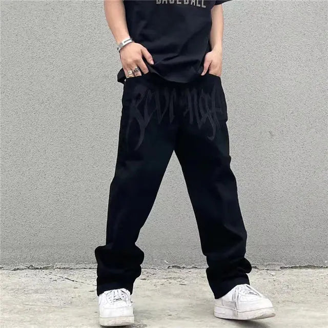 Streetwear Embroidery Baggy Jeans