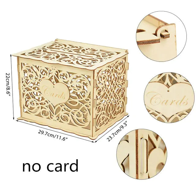 Wooden Wedding Gifts Card Boxes