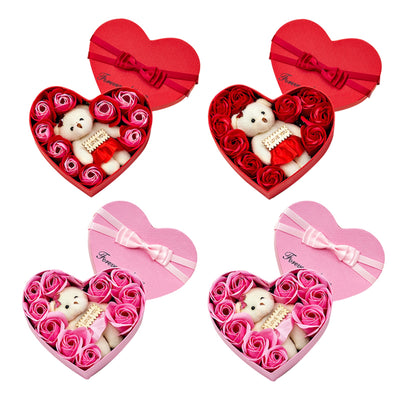 10 Heart-shape Flower Gift Box Valentines Day Rose Petals  Birthday Wedding Gift For Girlfriend, heart shape flower gift box, heart shaped box with roses, roses heart shape, flower shaped box
