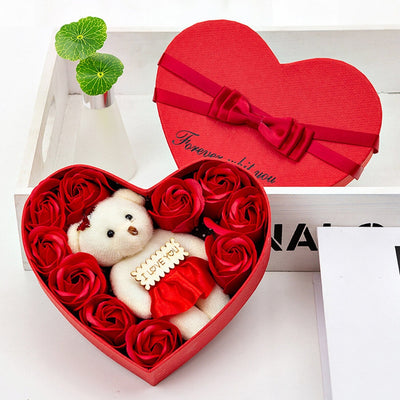 10 Heart-shape Flower Gift Box Valentines Day Rose Petals  Birthday Wedding Gift For Girlfriend, heart shape flower gift box, heart shaped box with roses, roses heart shape, flower shaped box