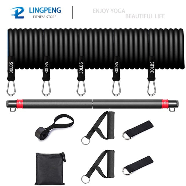 Fitness Resistance Rubber Band Yoga Elastic Band Upgrade Training Bar Set