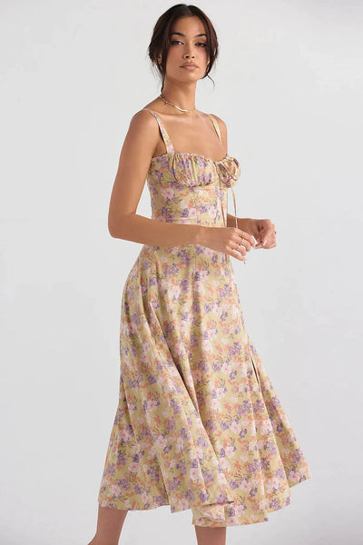 Floral Midriff Waist Shaper Dress