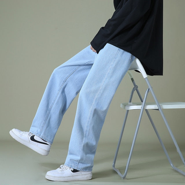 Men's Denim Wide-leg Pants