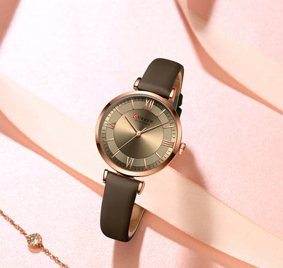 Classic Clock Leather Watch