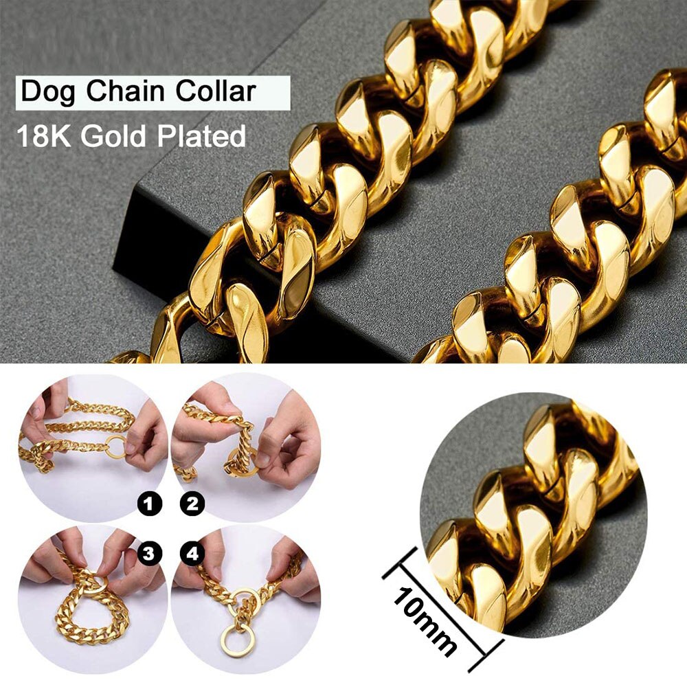 18K Gold Cuban Link Chain Collar for Dogs, cuban for dog, cuban collar dog, cuban puppy, cuba dogs