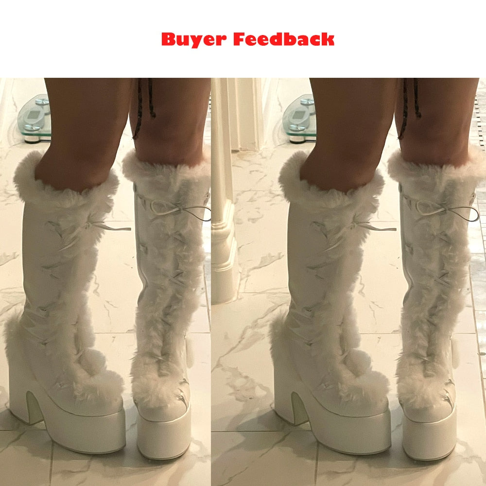 Chunky High Heeled Winter Boots